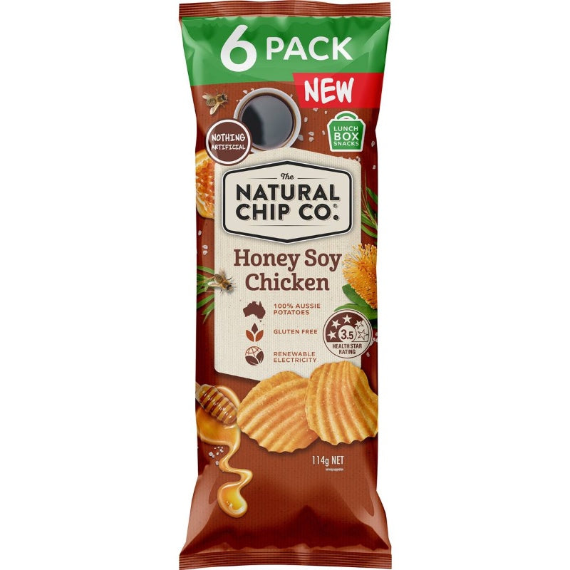 The Natural Chip Co. Honey Soy Chicken Chips Honey Soy Chicken 6 Pack