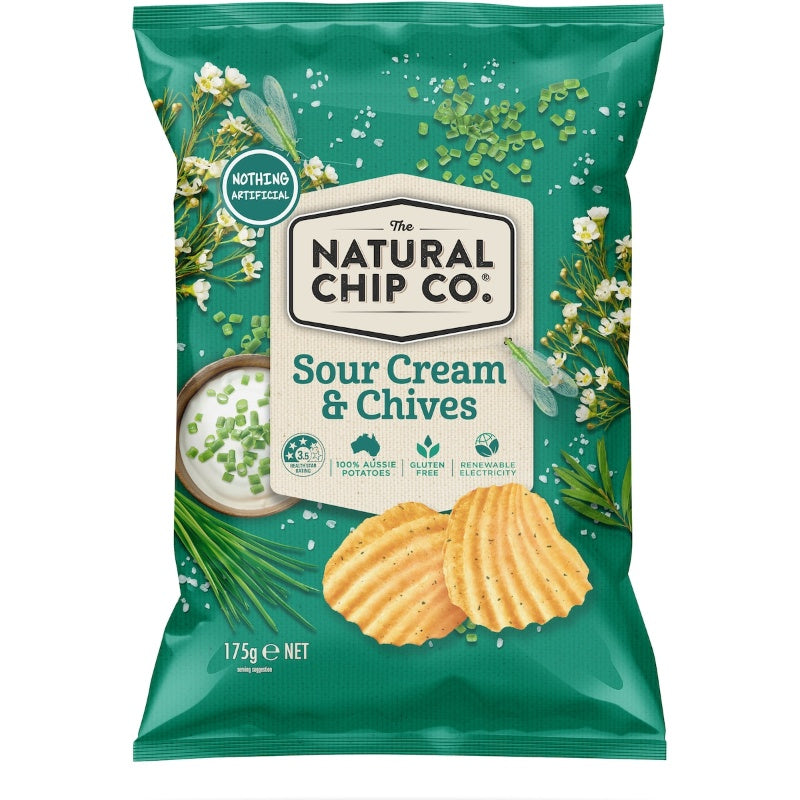 The Natural Chip Co Sour Cream & Garden Chives 175G