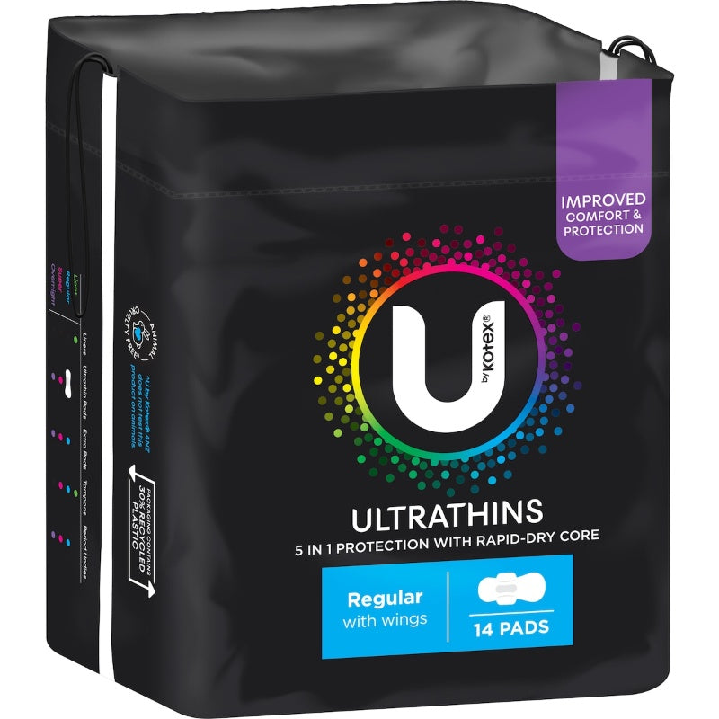 U By Kotex Ultra Thin Regular Wing 14pk