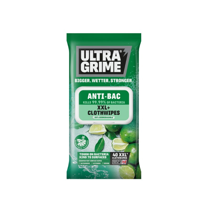 Ultragrime Anti-Bac XXL+ Clothwipes 40pk