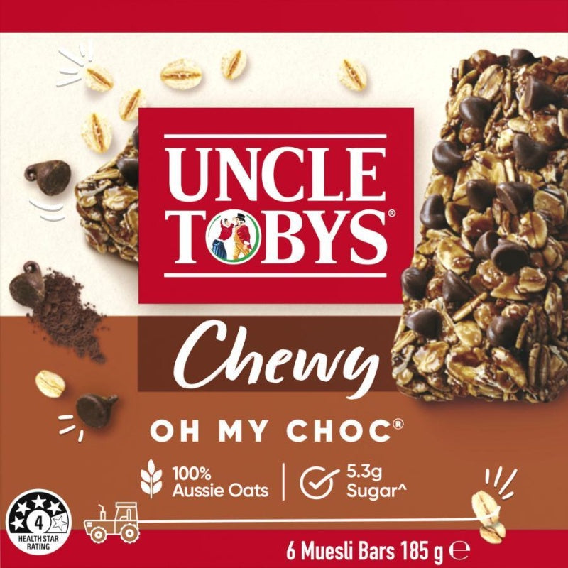 Uncle Tobys Muesli Bars Chewy Oh My Choc 6x185g