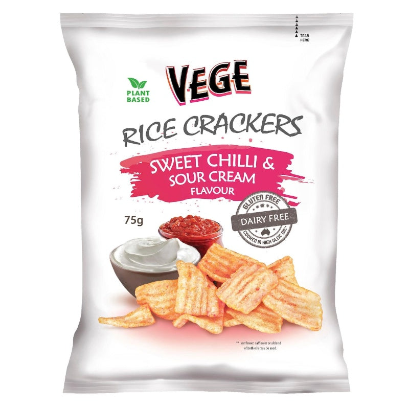 Vege Chips Rice Crackers Sweet Chilli & Sour Cream 75g