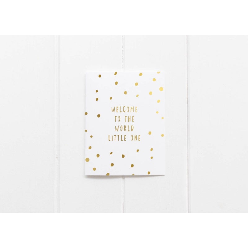 Welcome to the World Little One Gold Foil Greeting Card