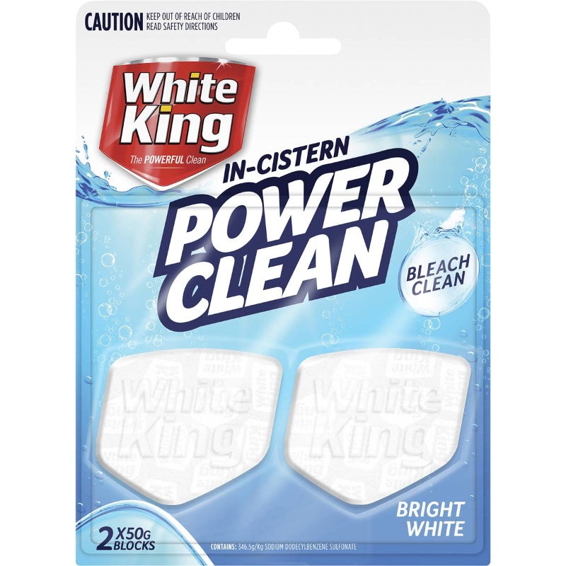 White King In-Cistern Power Clean Bright White 2 Pack