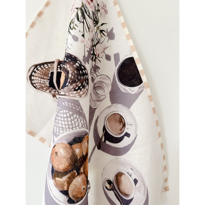 Whitney Spicer Linen Tea Towel - Clementine