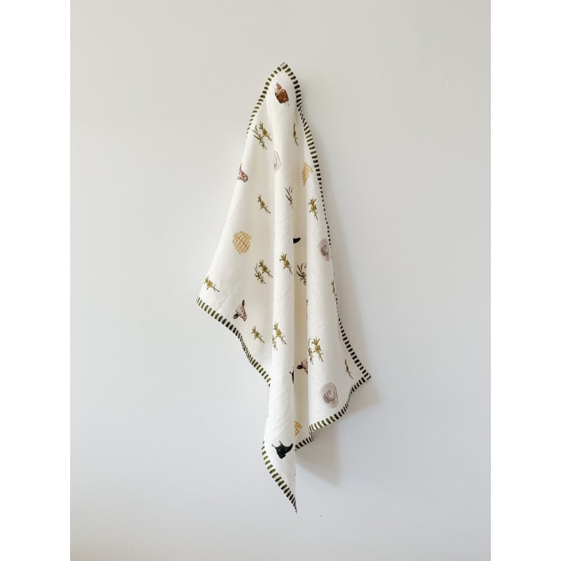 Whitney Spicer Linen Tea Towel - Farm Olive