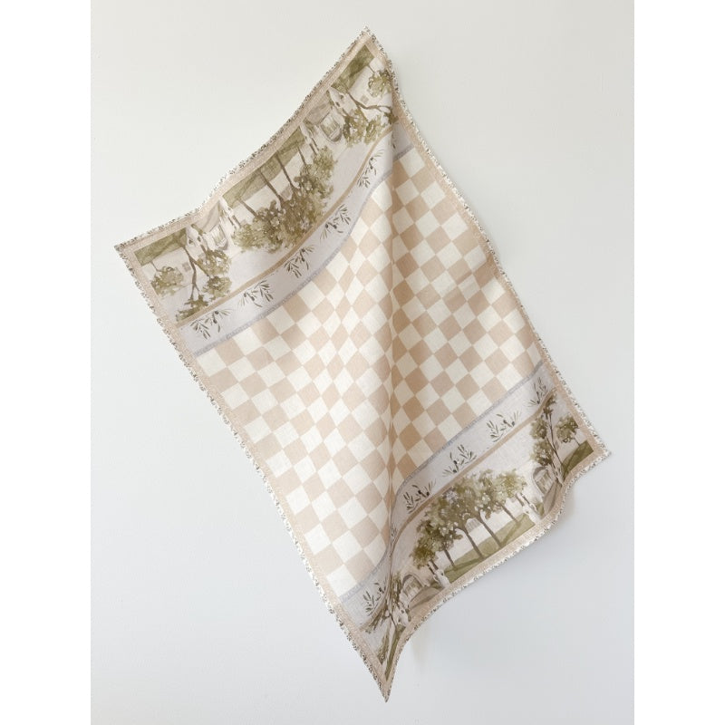 Whitney Spicer Linen Tea Towel - Olive Garden