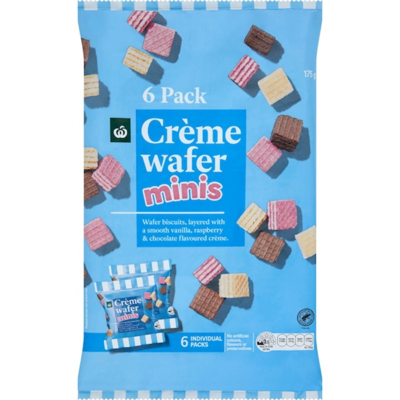 Woolworths Creme Wafer Mini Biscuits 6pk