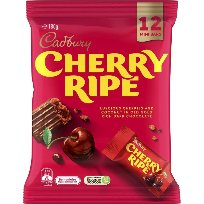 Cadbury Cherry Ripe Chocolate Multipack 12pk 180g