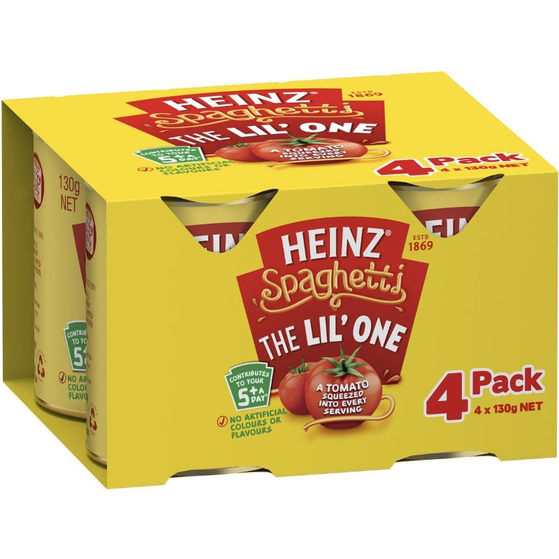 Heinz Spaghetti The Lil' One Multipack 130g x 4 Pack