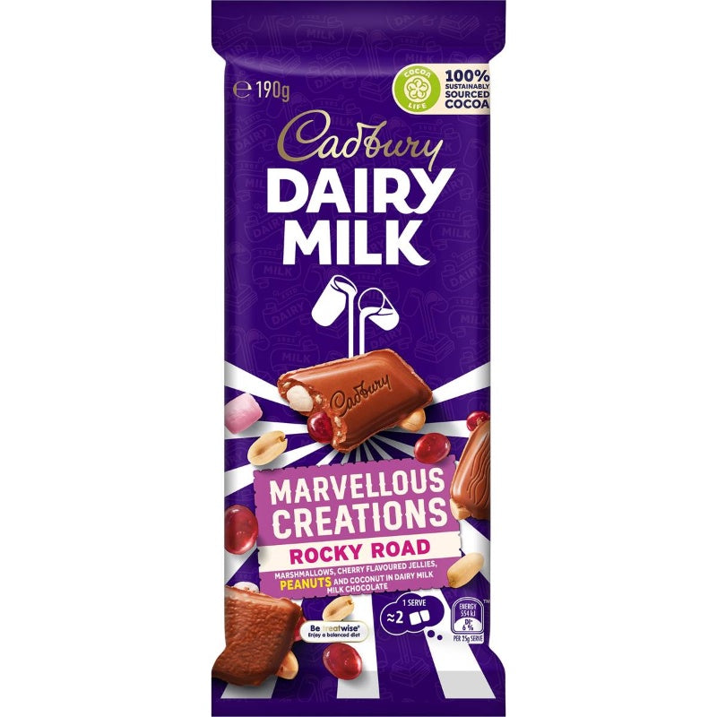 Cadbury Marvellous Creations Rocky Road Chocolate Block 190g