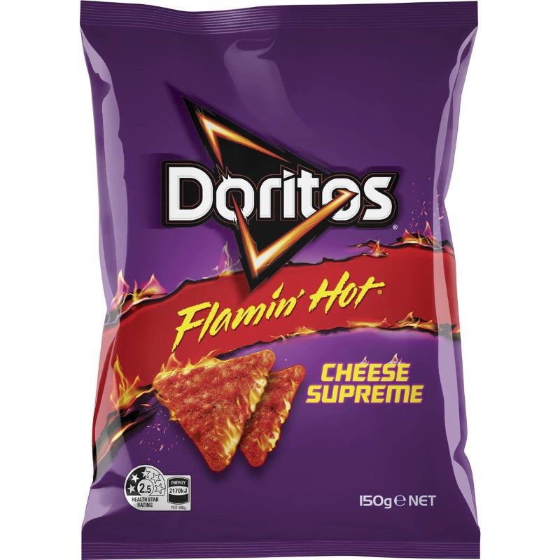 Doritos Corn Chips Cheese Supreme Flamin Hot 150g