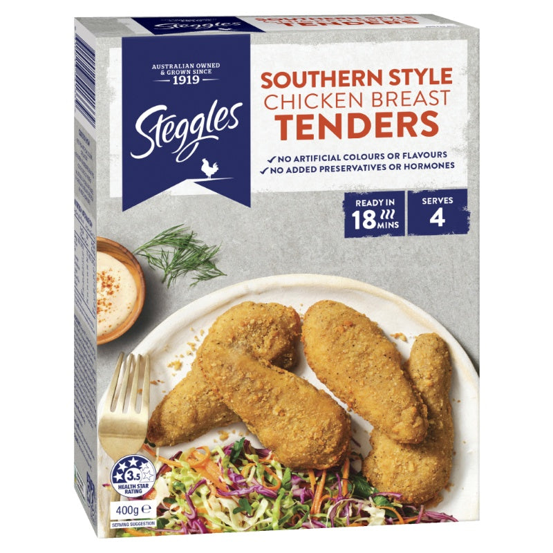 Steggles Frozen Southern Style Chicken Breast Tenders 400g