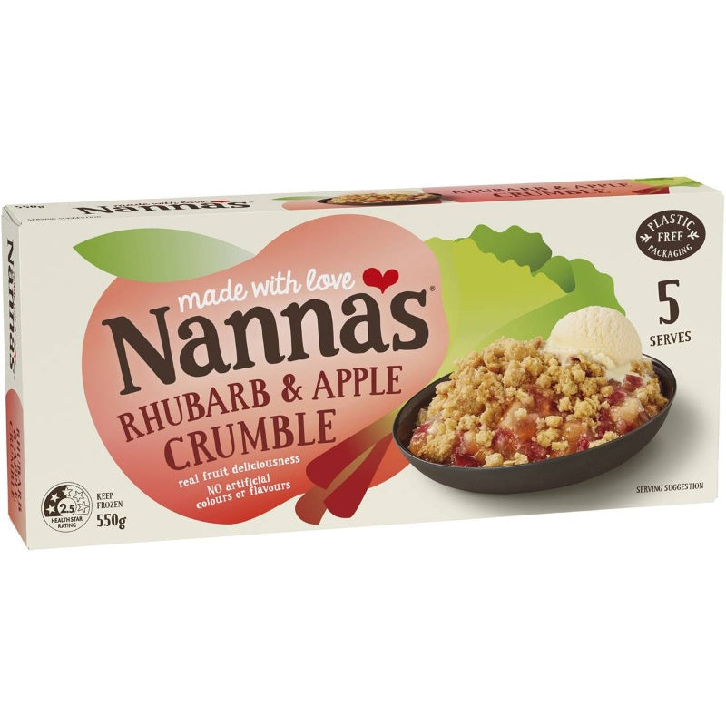 Nanna's Rhubarb & Apple Crumble 550g