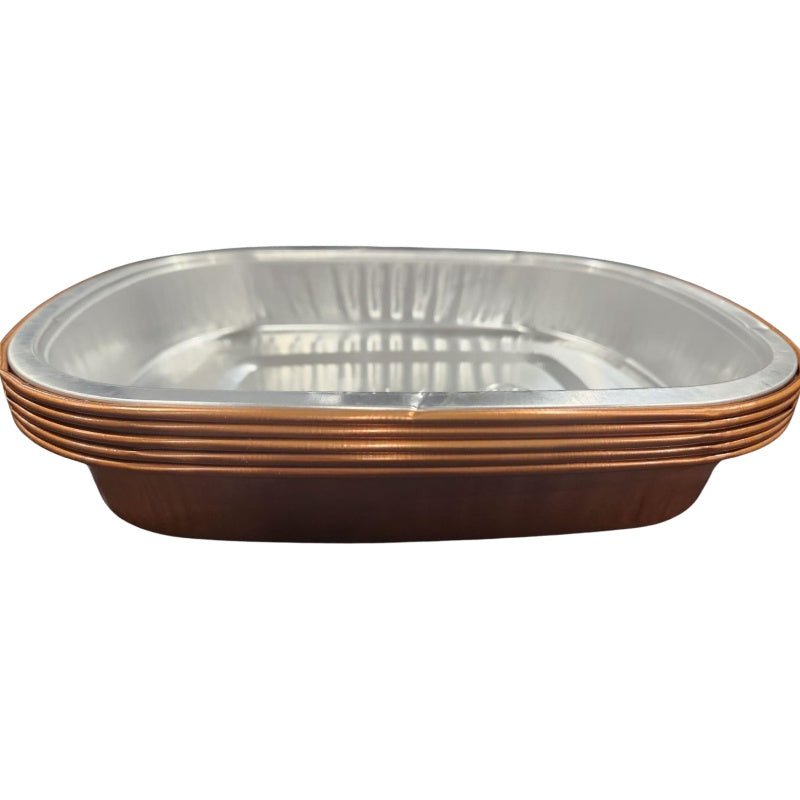 Campus&Co Microwaveable Foil Tray Rose Gold/Silver 1525ml 5pk