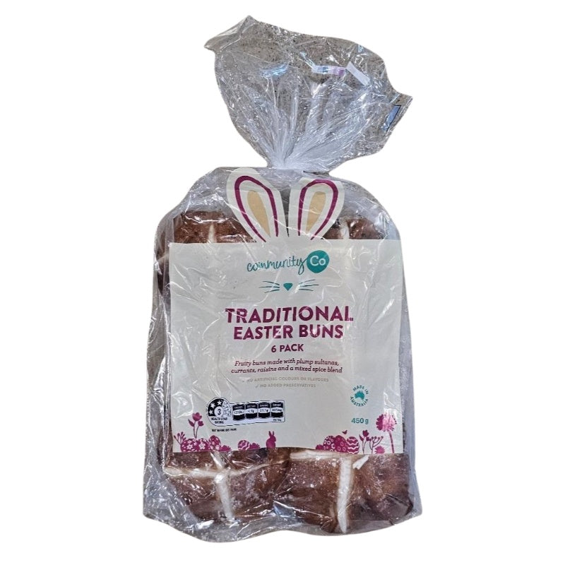 Community Co Easter Buns Fruit 6pk