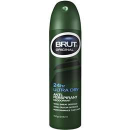 Brut Deodorant Aerosol Anti Perspirant Ultra Dry 150g