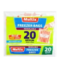 Multix Freezer Bags Tear off Medium Resealable 20pk