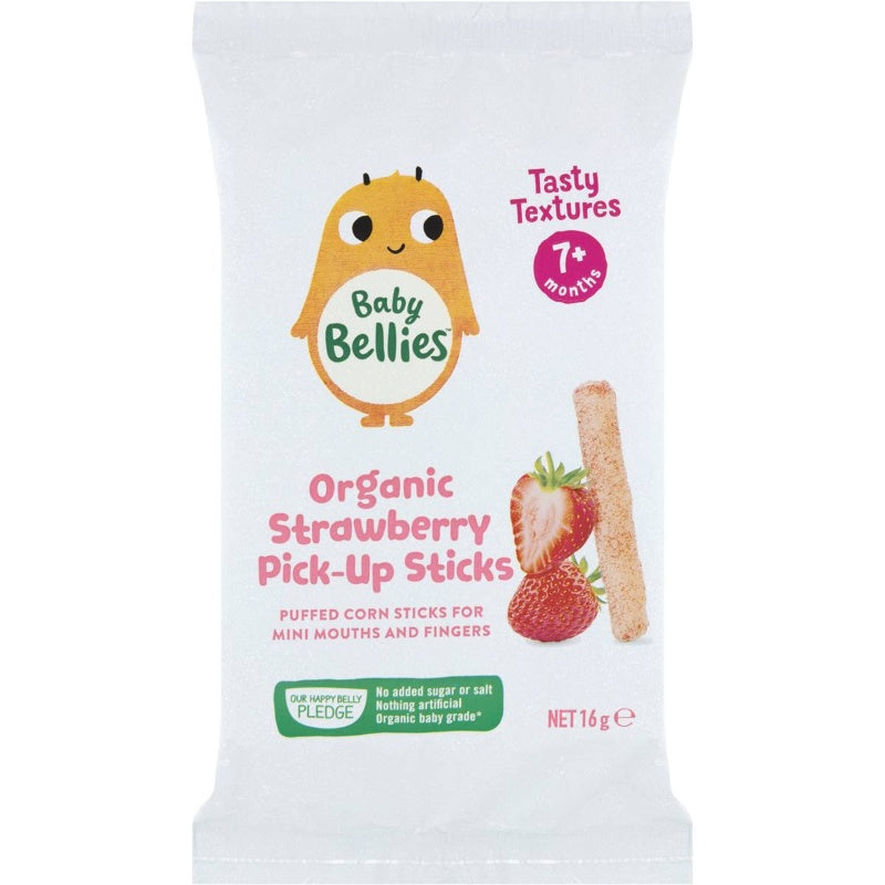 Baby Bellies Organic Strawberry Pick-up Sticks 16g