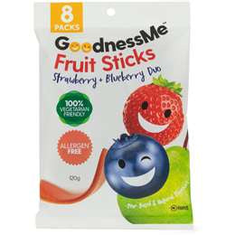 Goodnessme Fruity Sticks Strawberry & Blueberry 8pk 120g