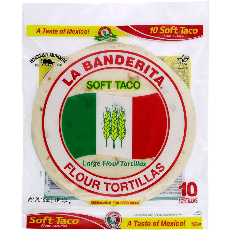 La Banderita Soft Taco 8'' Flour Tortillas 10pk