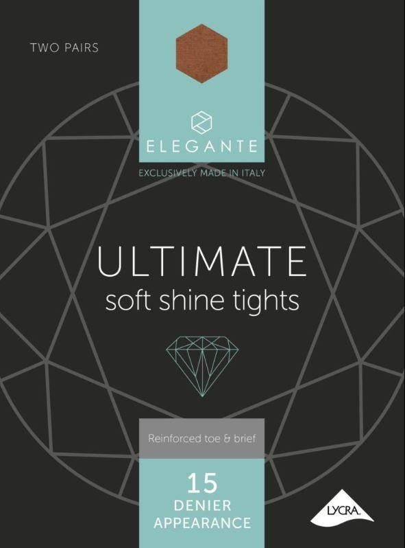 Elegante Ultimate Soft Shine Illusion 15 Denier 2pk MEDIUM