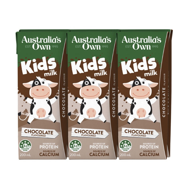 Australias Own Kids Chocolate Milk 200ml 6 Pack