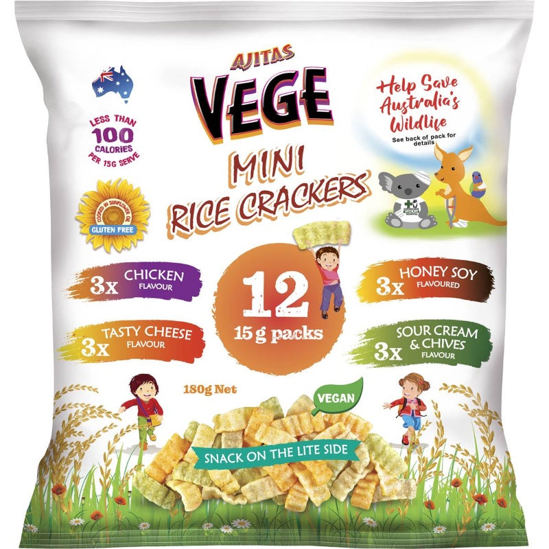 Vege Chips Mini Rice Crackers Multipack 12 Pack