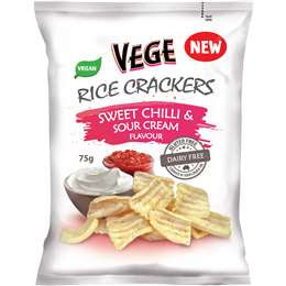 Vege Chips Rice Crackers Sweet Chilli & Sour Cream 75g