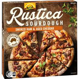 McCain Rustica Sourdough Pizza Smoked Ham & Aged Cheddar 410g