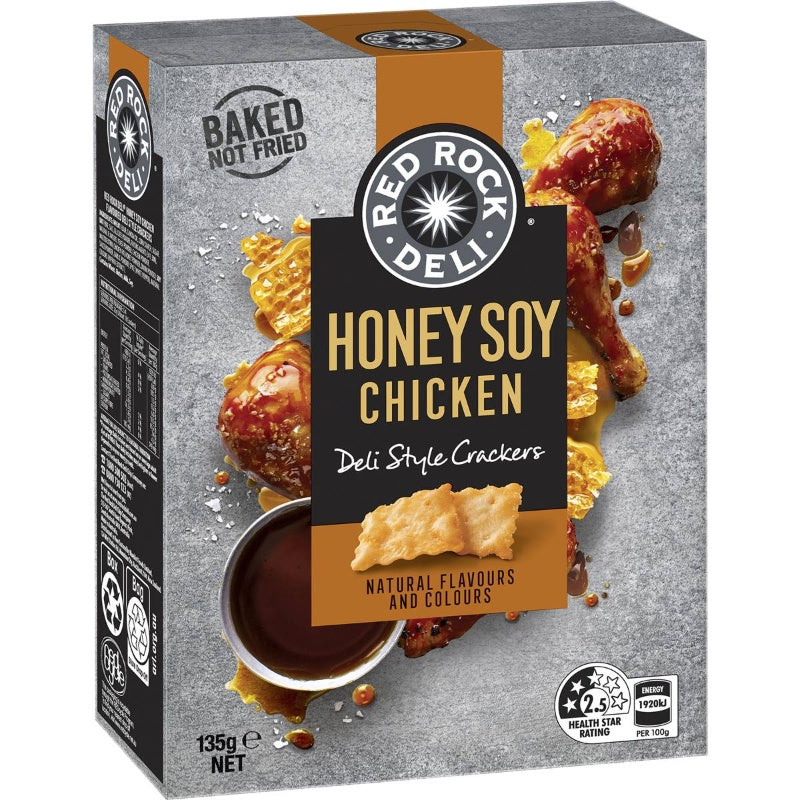 Red Rock Deli Style Crackers Honey Soy Chicken 135g