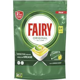 Fairy Original All In One Lemon Automatic Dishwasher Tablets 64 Pack