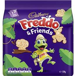 Cadbury Freddo & Friends Chocolate Dipped Biscuits Mini Bags 7 Pack