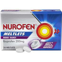 Nurofen Meltlets Berry Burst Pain Relief Ibuprofen 24 Pack