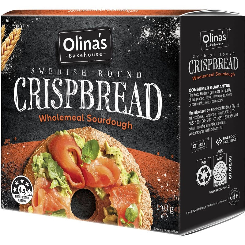 Olina's Swedish Round Crispbread Wholemeal Sourdough 140g