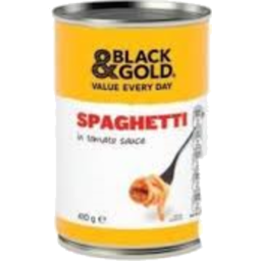 Black & Gold Spaghetti in Tomato Sauce 410g