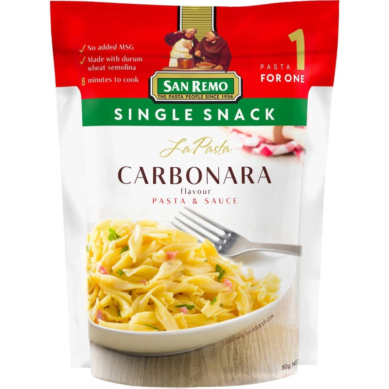 San Remo La Pasta Carbonara Single Snack 80g