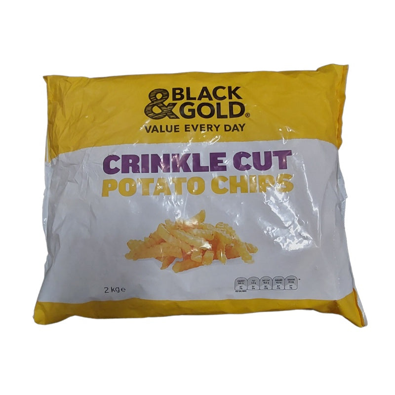 Black & Gold Crinkle Cut Chips 2kg