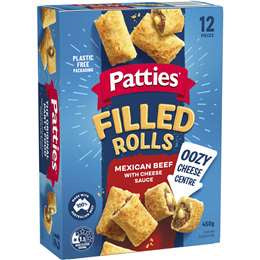 Patties Filled Rolls Mexican Beef With Cheese Sauce 450g