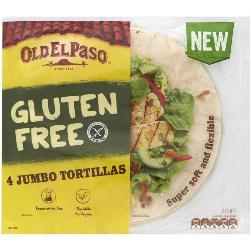 Old El Paso Gluten Free Jumbo Tortillas 215g