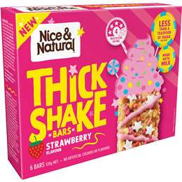 Nice & Natural Thick Shake Bars Strawberry Flavour 6 Pack