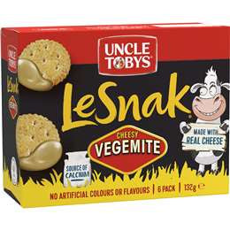 Uncle Tobys Le Snak Vegemite 6 Pack