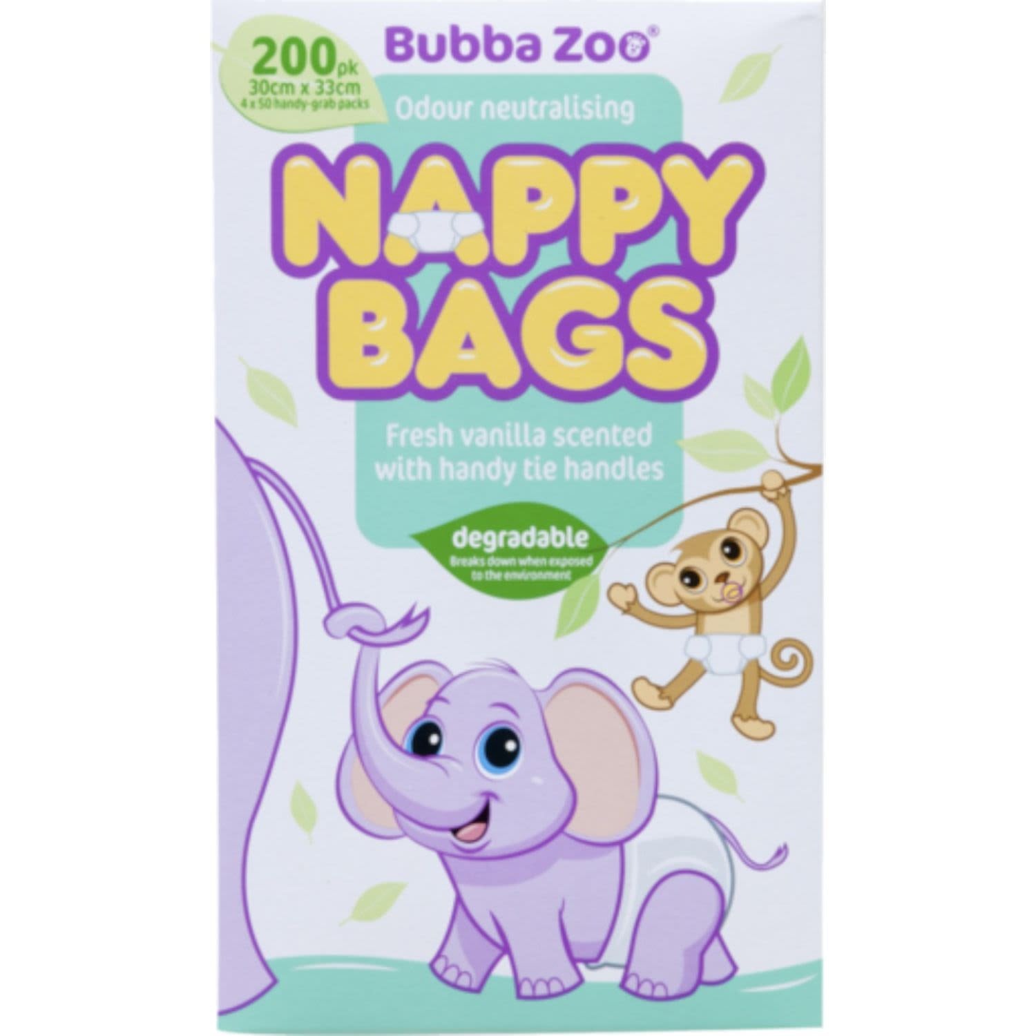 Bubba Zoo Nappy Bags 200pk