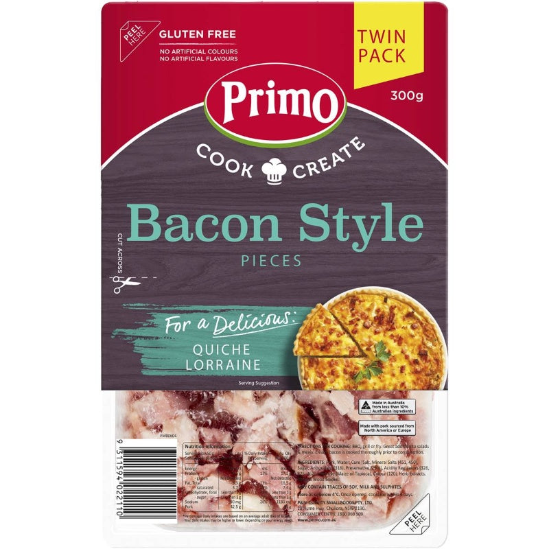 Primo Bacon Pieces Twin Pack 300g