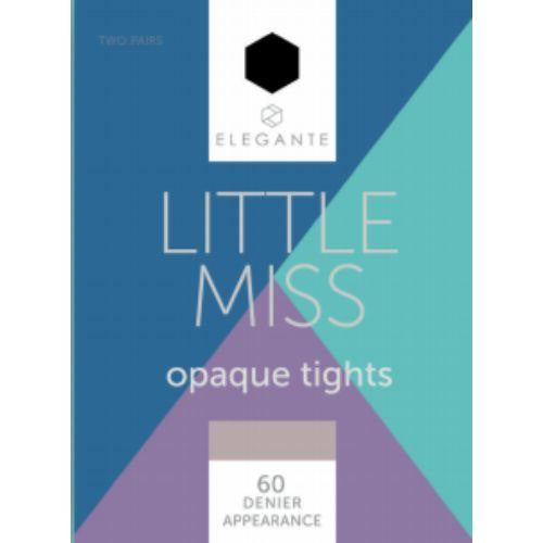 Elegante Little Miss Opaque Tights 60 Denier 7/8 Yr 2 Pack