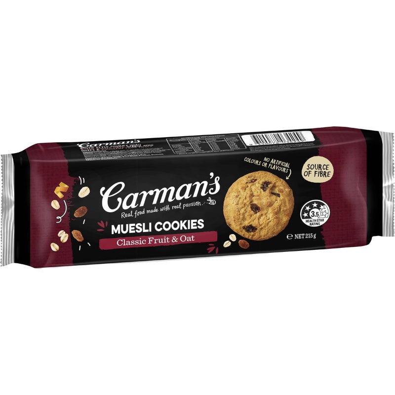 Carman's Muesli Cookies Classic Fruit & Oat 215g