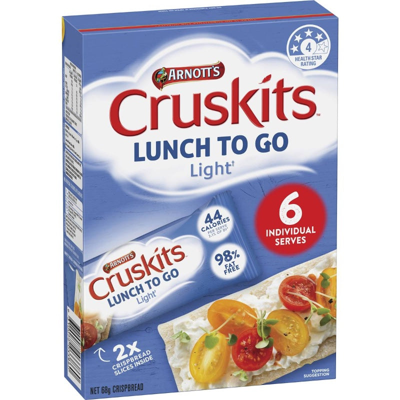 Arnott's Cruskits Light Lunch To Go Multipack Crispbreads 6 Pack