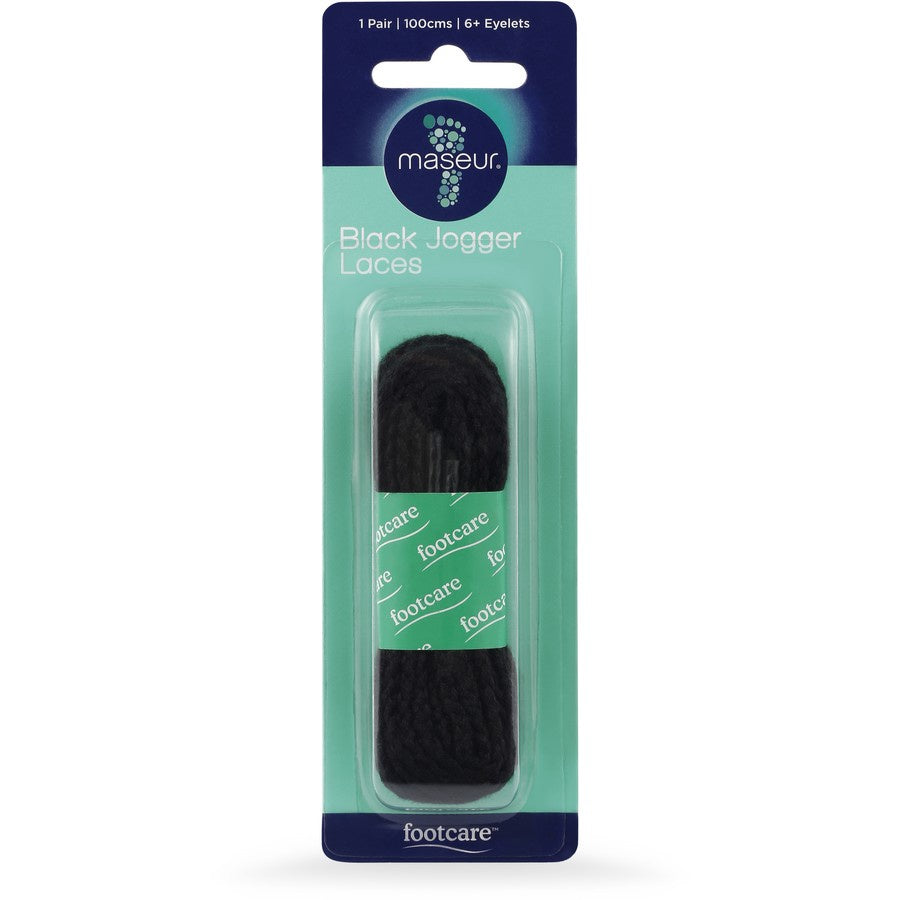 Footcare Black Jogger Laces 100cm