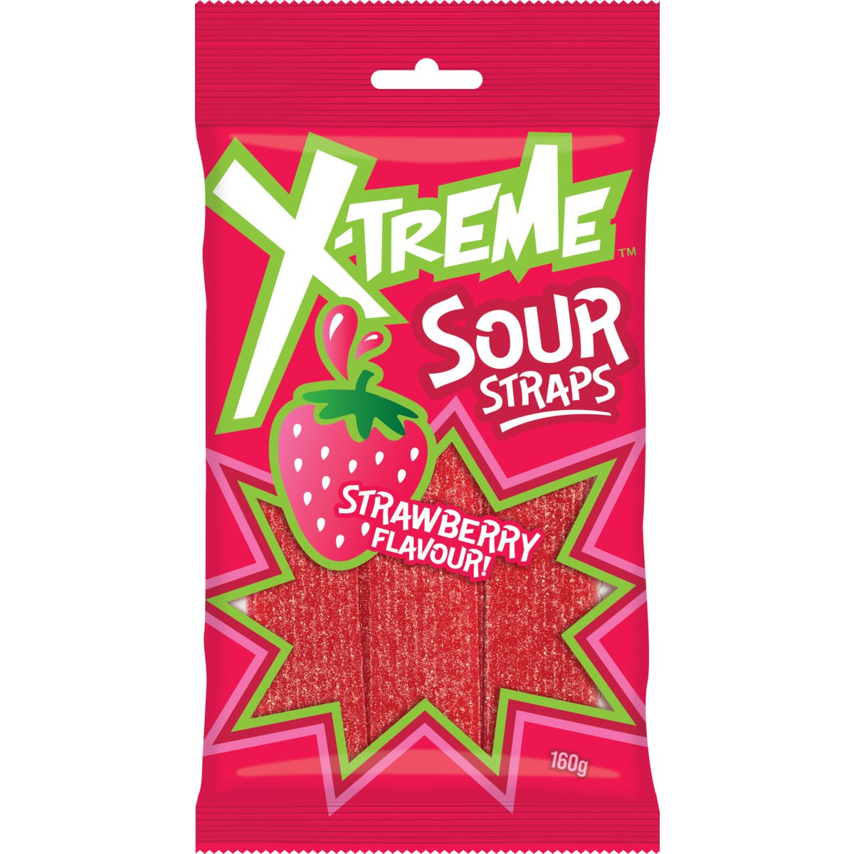 Xtreme Strawberry Sour Straps 160g