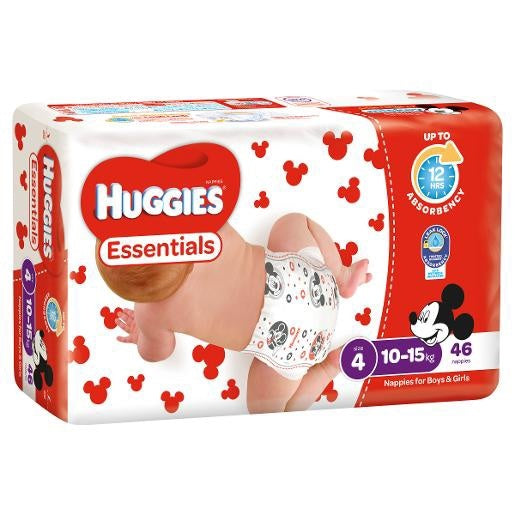 Huggies Essential Nappies Size 4 Toddler 46pk